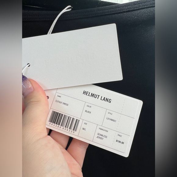 NWT HELMUT LANG Seamless Jersey Cutout Dress in Black - Picture 6 of 6